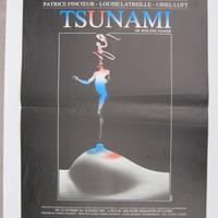 Affiche pour Tsunami de Philippe Panier au Théâtre de L'esprit Frappeur (Bruxelles) du 12 février au 16 mars 1985